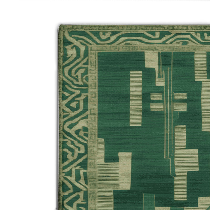 ArtDeco Green Indoor and Outdoor Area Rug, Rectangle 8' x 10'