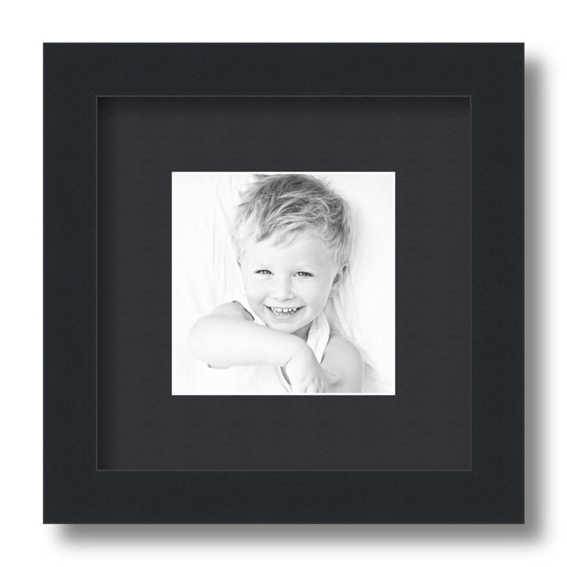 Cadre pour photo simple 5 "x 5" en bois mat, Noir