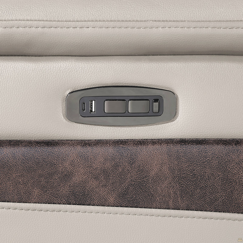 Canapé modulaire Nova avec 1 console (réfrigérateur), coin avec haut-parleur Bluetooth, armoire à vin à DEL et à levage - Gris