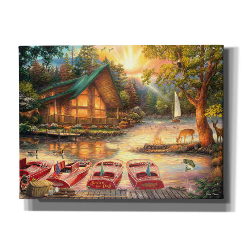 «Seize the Day» par Chuck Pinson, art mural sur toile, H 12 po x l 16 po x P 0,75 po
