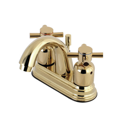 Kingston Brass Concord Two-Handle 3-Hole Deck Mount 4" Centerset Bathroom Faucet with Plastic Pop-Up