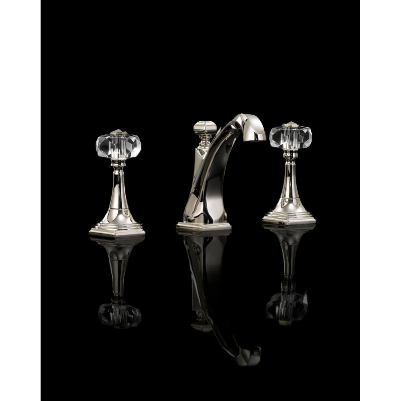 Gemstone Widespread Bathroom Faucet with Drain Assembly, Chrome