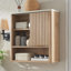 Armoire de salle de bain murale Ansa, armoire de rangement murale avec porte de grange coulissante et 1 tablette réglable ouverte