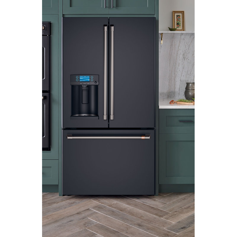Café 36" French-Door 27.8 cu. ft. Smart Refrigerator with Hot Water Dispenser, Matte Black