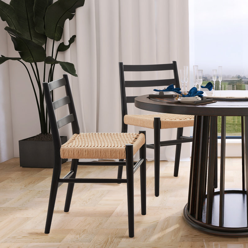 Chaise d'appoint Atyanna, Noir / beige