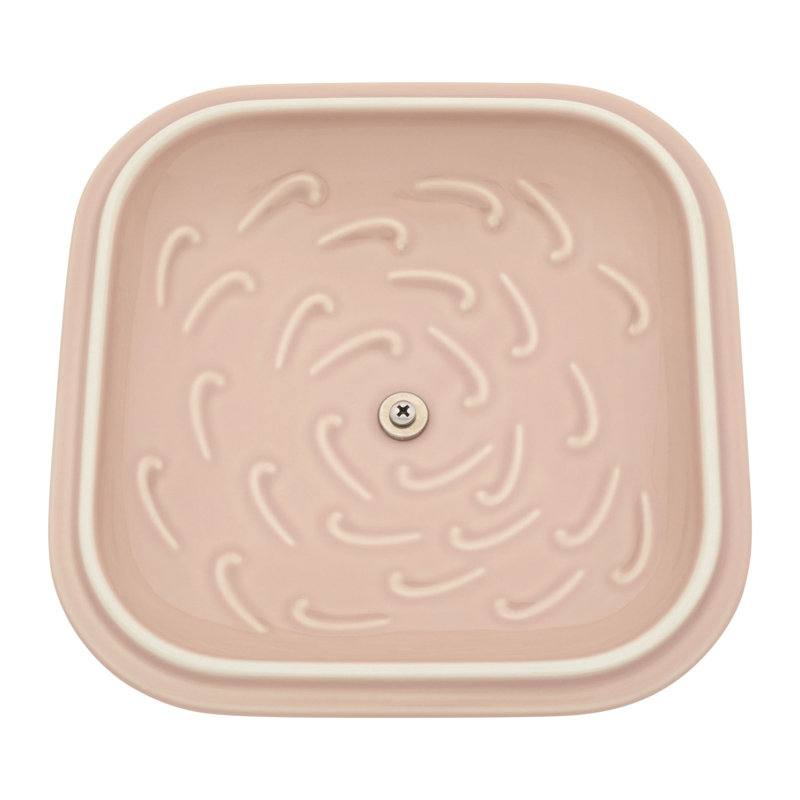 Staub Ceramic 4-Pc Baking Pans Set, Casserole Dish With Lid, Brownie Pan, Citron, Light Pink