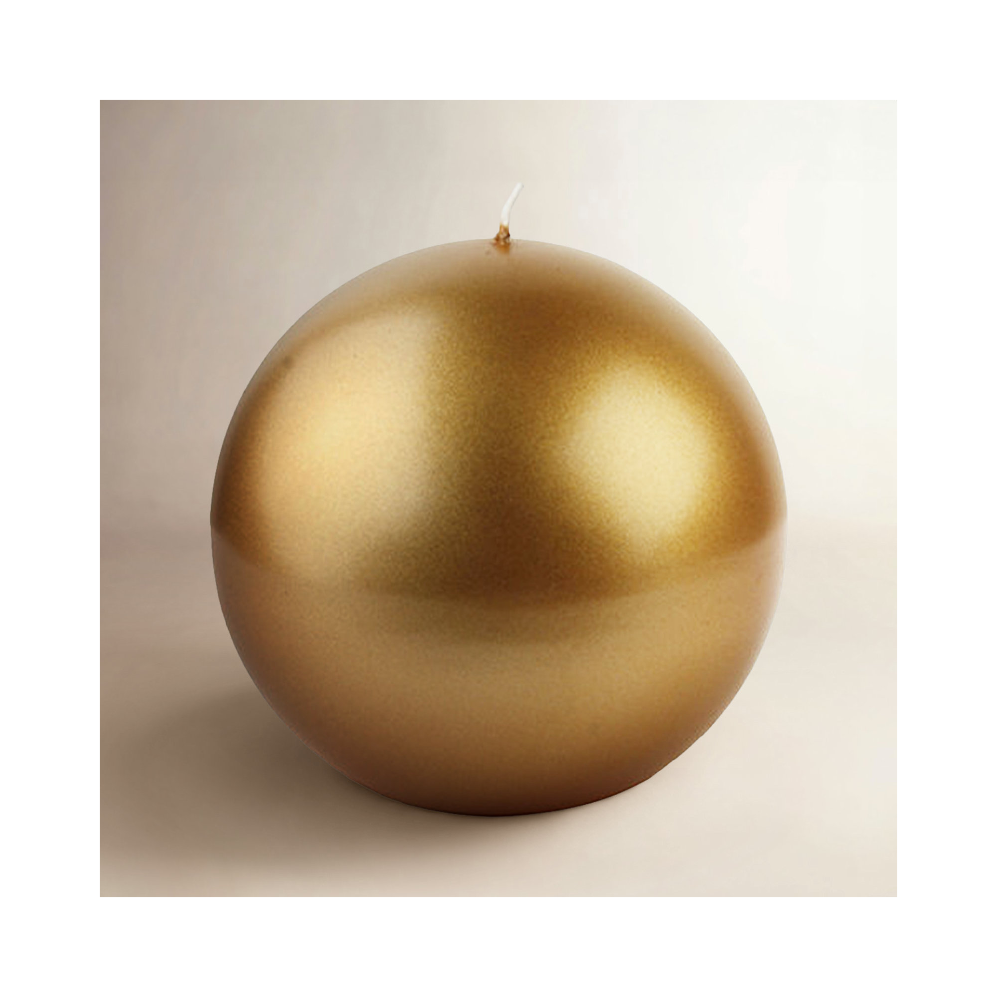 Ball Candle, 4" Diameter, Metallic Gold, Set of 12