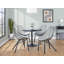Chaise en métal noir avec coussins en similicuir gris clair - ensemble de 2