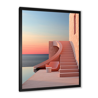 «Sunset Coastal Architecture Serenity», reproduction sur toile