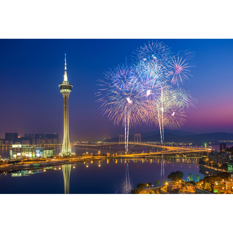 Fedir " Macau Fireworks China ", 24" H x 36" W  