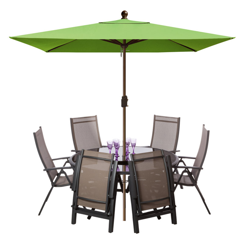Monek 78'' x 120'' Rectangular Market Umbrella, Macaw Green
