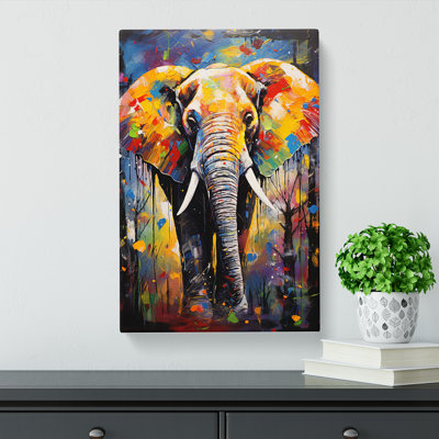 Elephant Expressionism No.3 - Wrapped Canvas