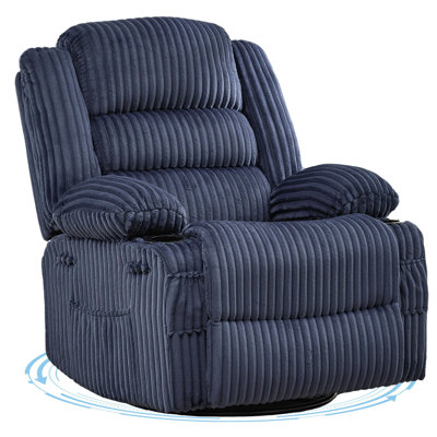 Fauteuil inclinable à bascule pivotant en velours côtelé vert, fauteuil coulissant manuel 3 en 1 avec structure en fer, canapé rembourré de 21,26 po de large pour la chambre de bébé et le salon