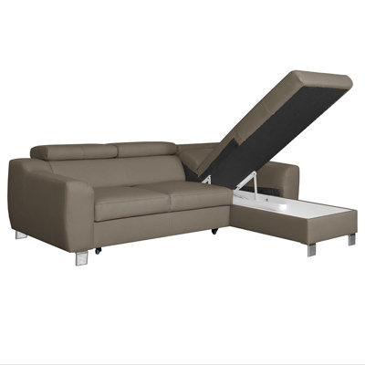 Canapé en cuir Avaiyah avec fonction de sommeil et rangement