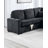 Modern Design 4Pc Convertible Sectional Storage Compartment Matching Pillow Pull Out Bed USB Port Corduroy Upholstered Black Finish Primary Living Room