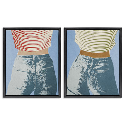 Favorite Jeans with Striped Shirt 2pc Floating Frame Set, design by Victoria Barnes