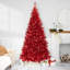 Pre-Lit Profile Artificial Tinsel Christmas Tree - Red-1421495242-1421495237