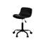 Chaise de bureau ergonomique à hauteur réglable, aspect cuir noir, pivotante, assise rembourrée en mousse, réglable.
