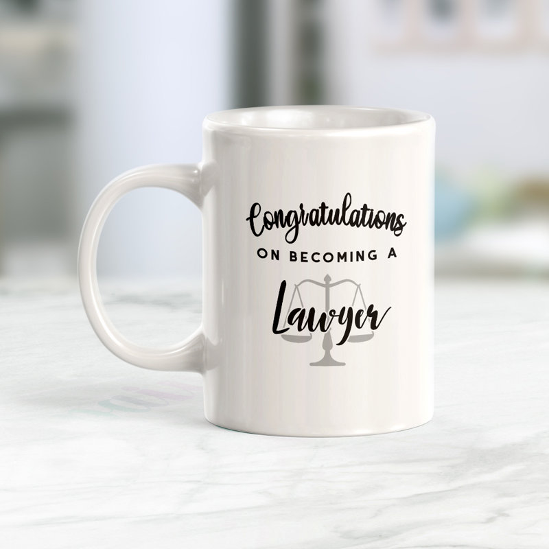 Grande tasse à café Dale, 11 oz, « Congratulations On Becoming A Lawyer »