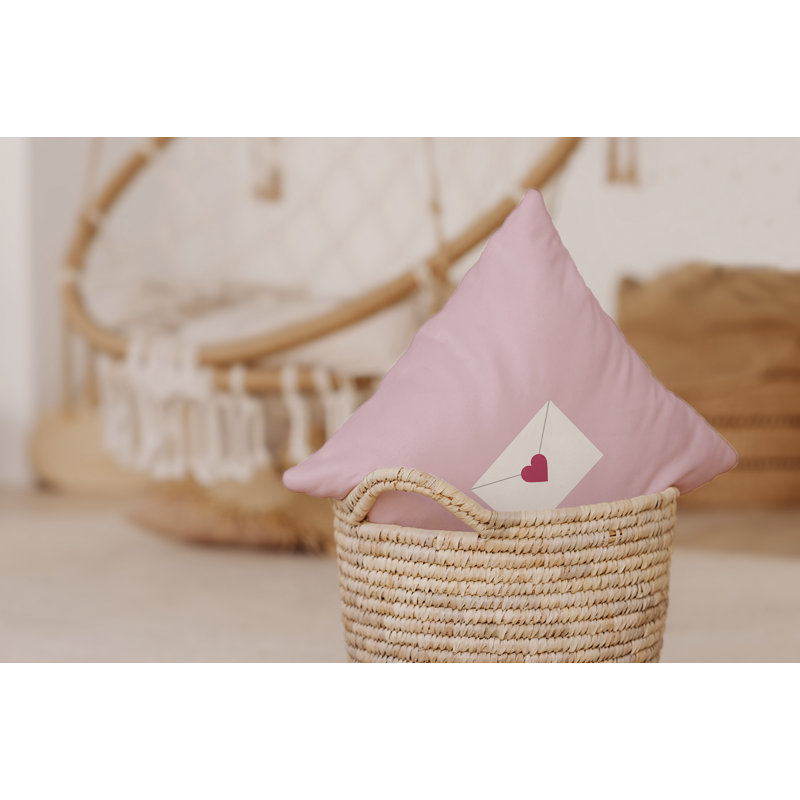 Valentine's Day Reversible Throw Pillow, Pale Pink, 20"x20"