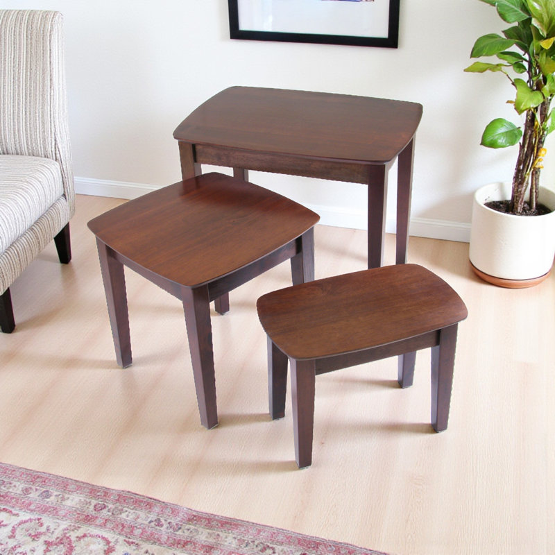 Ingrid Walnut 3-Piece Nesting Table Set