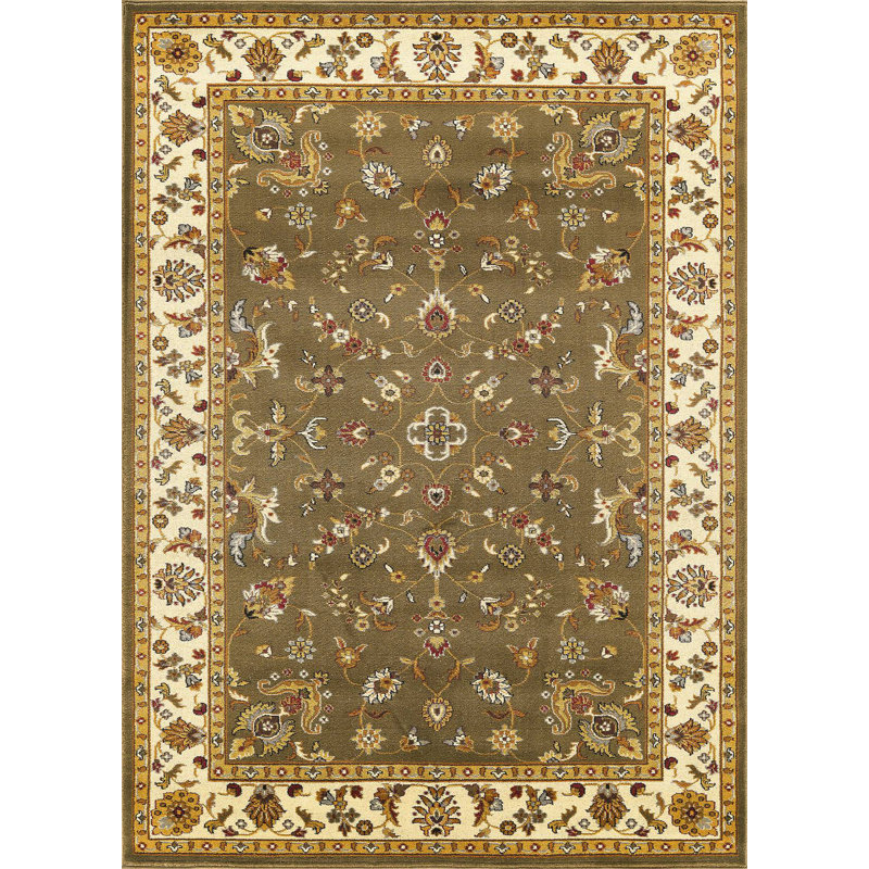 Classic GC_VIN5008 Green 2 Ft. X 3 Ft. Area Rug, Rectangle 2' x 3'
