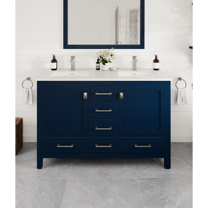 Ensemble de meuble-lavabo double 48 "London, Argent argent