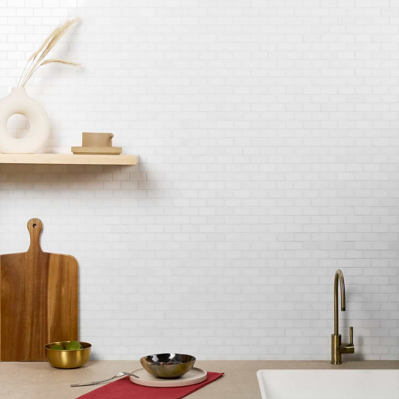 Thassos 1x2 Polished Marble Mosaic Tile