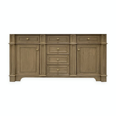 Meuble-lavabo autoportant double vasque Joselle, fini noyer clair, 152 cm (L) x 53 cm (P)