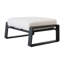 2 repose-pieds: structure en aluminium avec coussins bruns confortables et siège beige doux