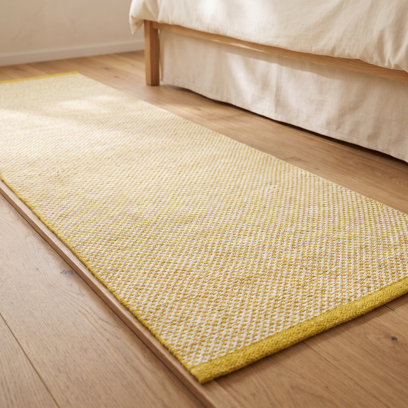 Effi Light Yellow Mustard Hand-Woven Rug, Runner 2'3" x 6'6"