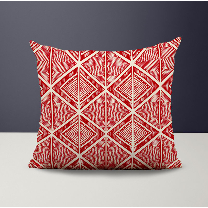Housse et insert de coussin décoratif en polyester, L 19 po x H 19 po, Rouge