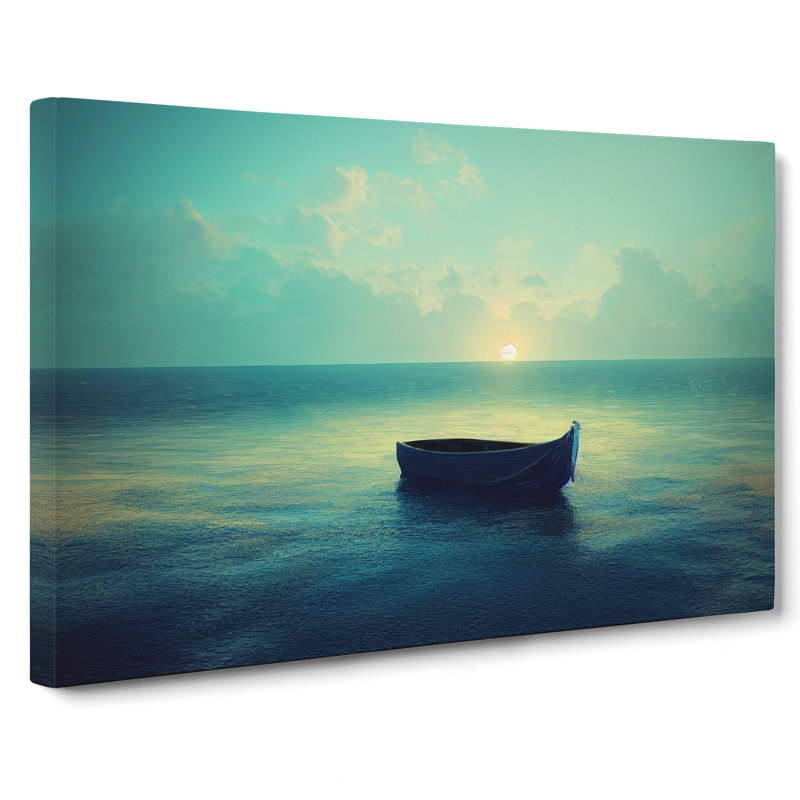 Lone Boat Vol.3 - Wrapped Canvas, 35cm H x 50cm W x 3cm D