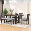 Ensemble de table de salle à manger 6 pièces avec rallonge amovible, chaises rembourrées et banc-1431746831-1431746829