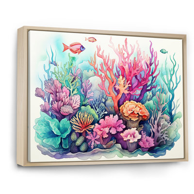 Coastal Coral In Watercolor I - Coastal Coral Under Water, art mural