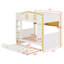 Lit superposé avec garde-corps de style maison, tablettes et lit gigogne-840643685