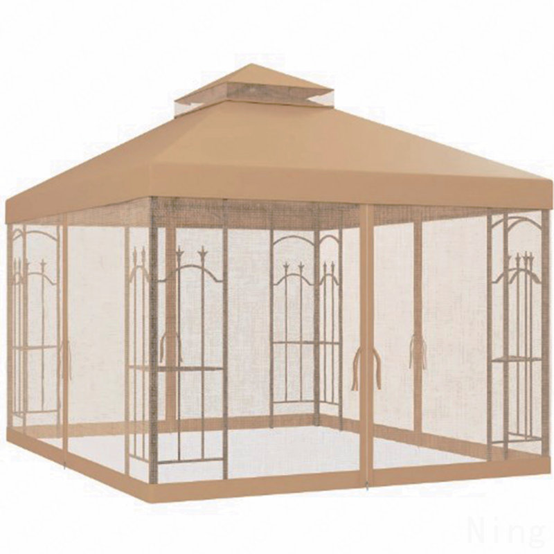 Gazebo, moustiquaire pour l'extérieur avec tablettes d'angle