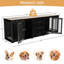 Cage pour chien en bois avec 3 tiroirs et 2 bols pour chien-716896067