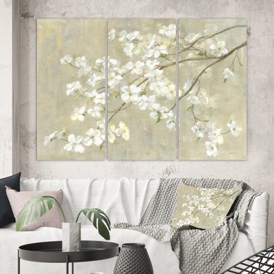 " Dogwood In Spring Neutral " 3 - Pieces