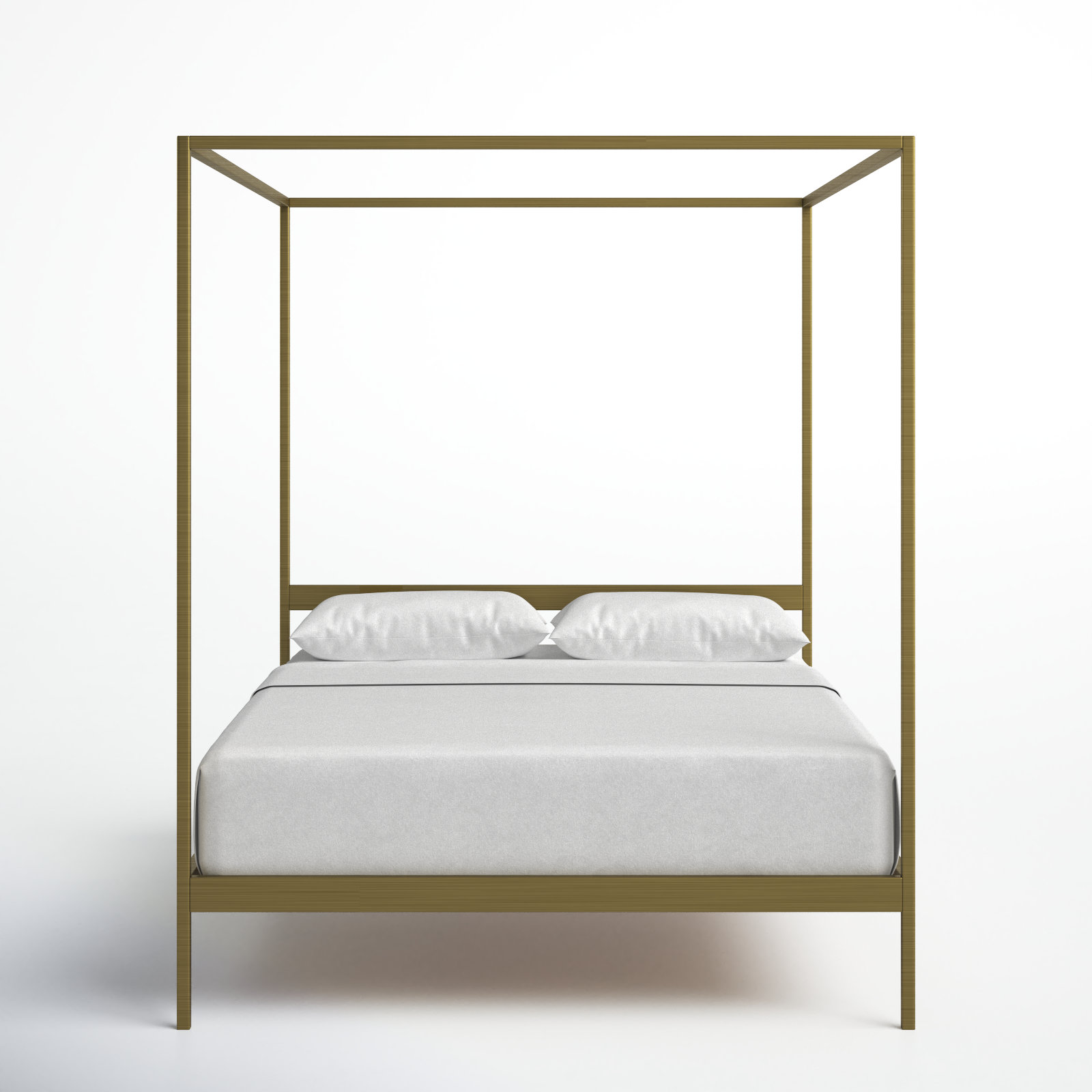 Aston Metal Canopy Bed, Queen, Gold, 80"