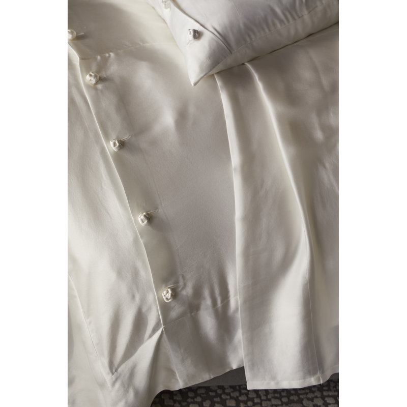 Charmeuse Duvet Cover, Ivory, Queen Duvet Cover