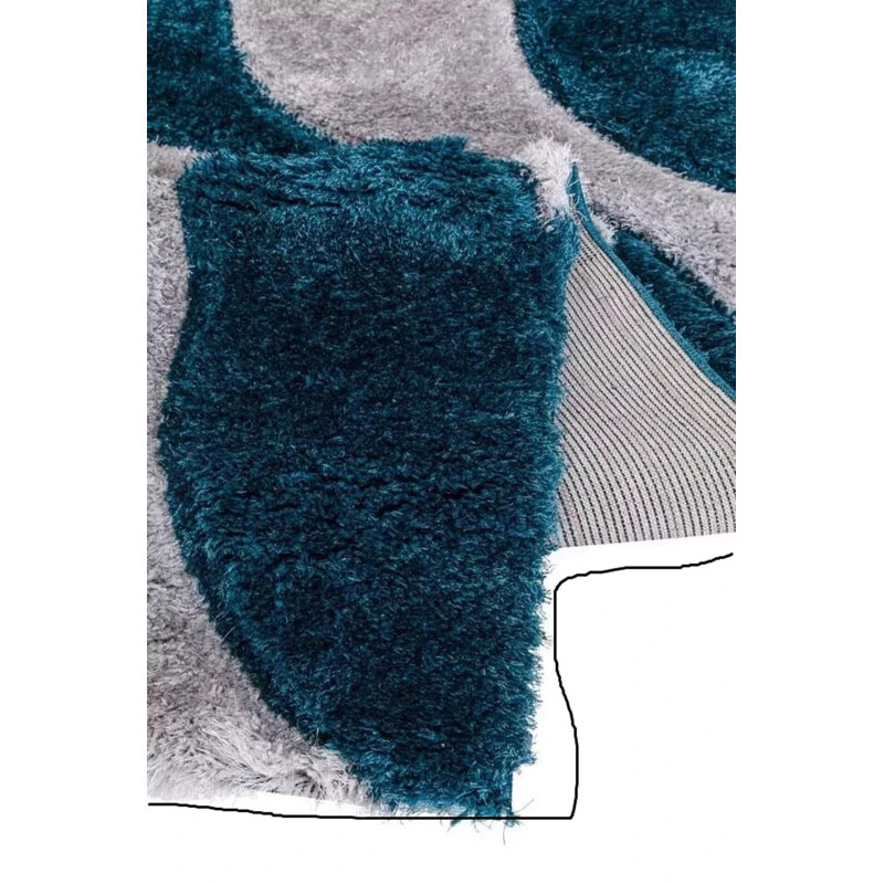 Geometric Shag Area Rug, Rectangle 200 x 290 cm