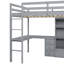 Lit mezzanine en bois massif Kasra Kids avec bureau, Ã©tagÃ¨res de rangement et tiroirs-323634173
