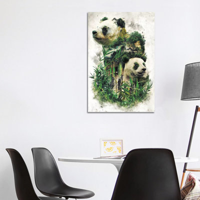 Surreal Panda 1 Piece Wrapped Canvas Wall Art