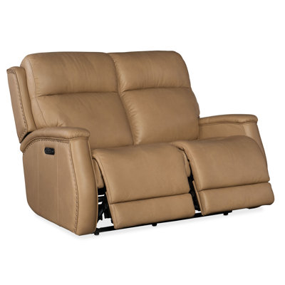 MS 56" Genuine Leather Power Reclining Loveseat