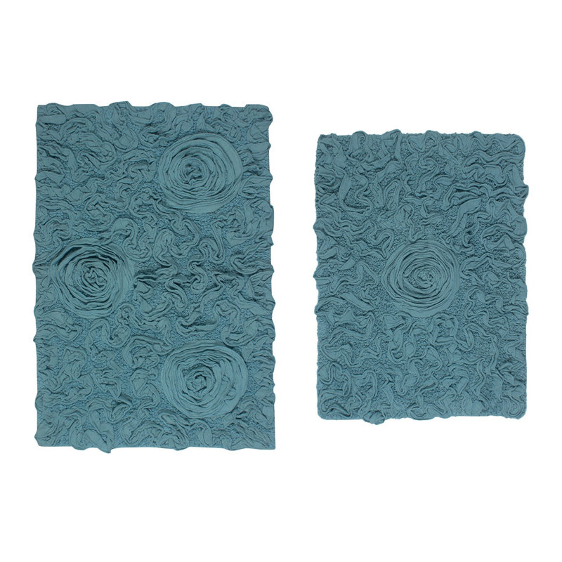 Tapis 100% coton lavable à la machine de la collection Bell Flower (ensemble de 2), Île Seymour Nord, Galapagos