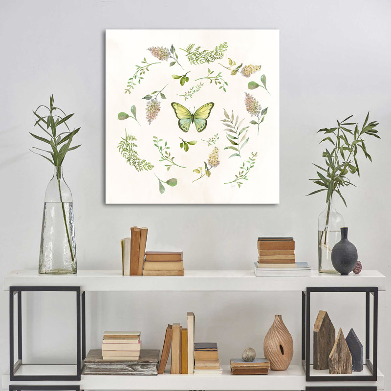 "Butterfly Enchantment I" par Nan, reproduction sur toile, H 28 po x l 28 po x P 1,5 po