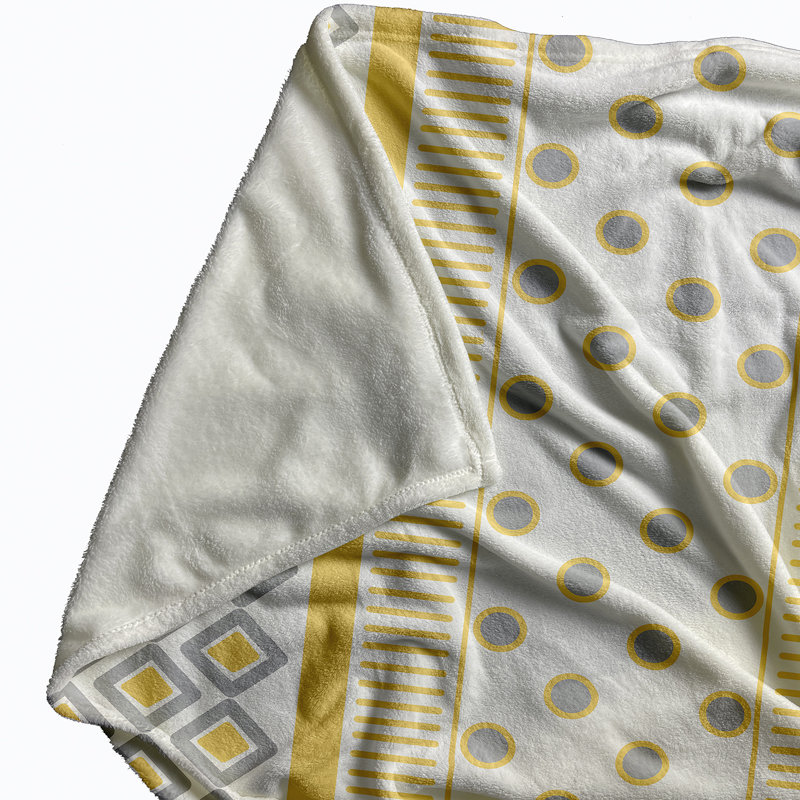 Jeté polaire haut de gamme, L 50 po x L 60 po, Jaune, 1.85