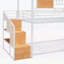 Lit simple superposé en métal avec glissade, escalier de rangement et maisonnette pour chambre d'enfant-133491211