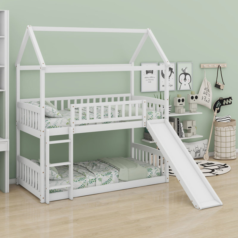 Bunk Bed With Slide, White